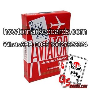 Barcode red Aviator playing cards