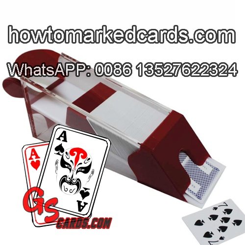 printed barcode marked deck camera in blackjack shoe