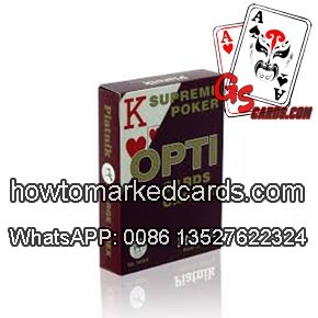 Invisible ink marks on Piatnik OPTI red poker cards