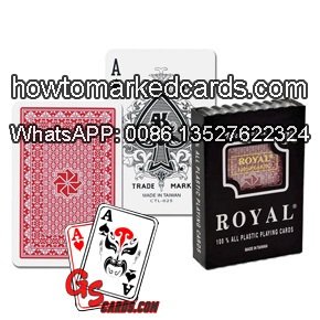 Royal regular index playing cards with cards markings